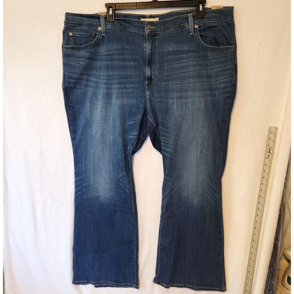 New Levis 726 Jeans Women' 26W M 48x30 High Rise Stretch Flare Med Wash